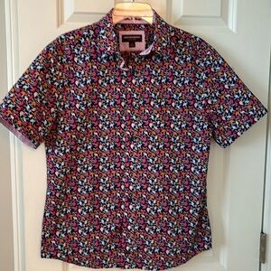 Johnston & Murphy men’s size small short sleeve shirt with flamingo print.